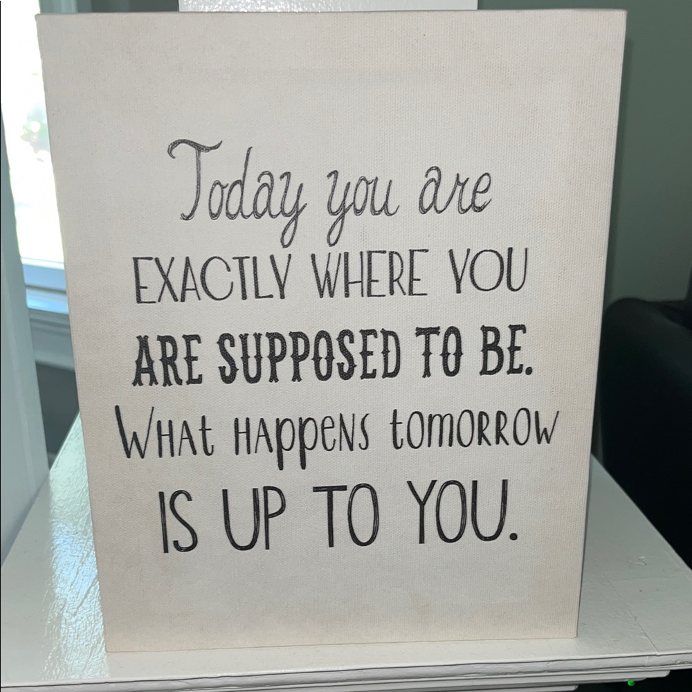 Inspirational Quote Canvas Wall Art - Black and White